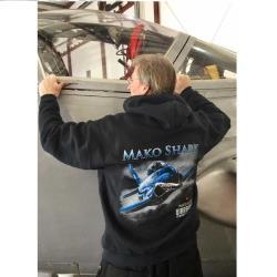 Mako Shark Full-Zip Hooded Sweatshirt - Black Only